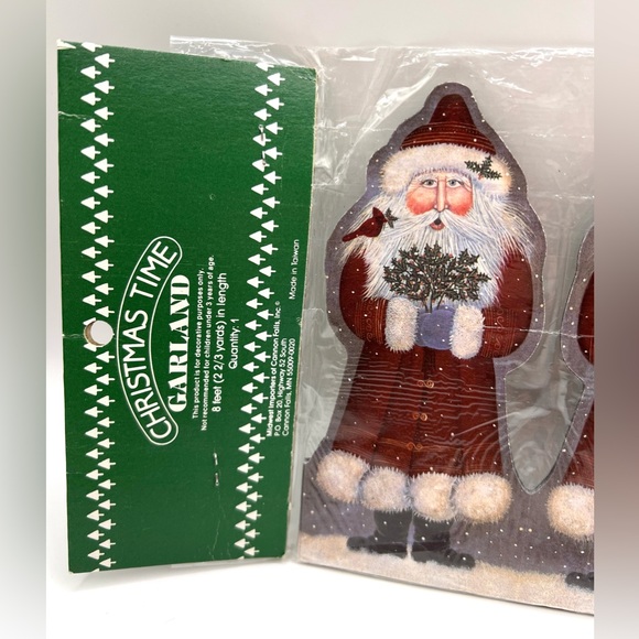 VTG Midwest of Cannon Falls Christmas Time Paper Decorative Garland Santa Claus - Picture 2 of 5